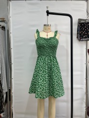 GXZ Green Floral Summer Dress - Beach-Ready Elegance