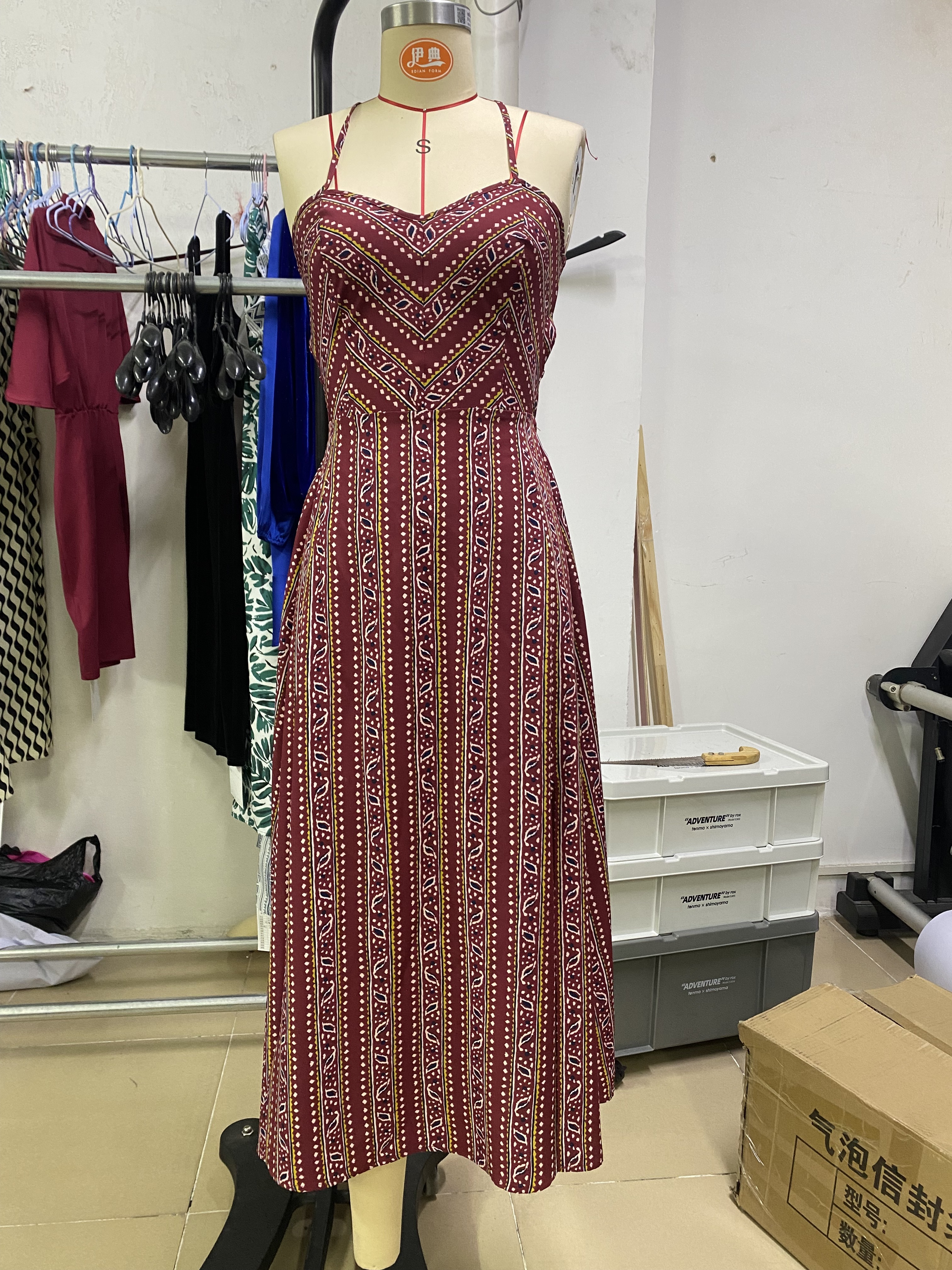GXZ Bohemian Style Red Maxi Dress - Summer Vibes