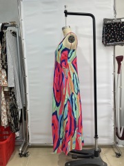 GXZ Abstract Multicolor Sleeveless Maxi Dress