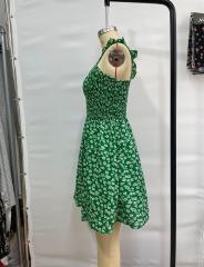 GXZ Green Floral Summer Dress - Beach-Ready Elegance