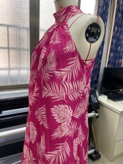 GXZ Tropical Print High Neck Summer Dress – Vibrant & Chic