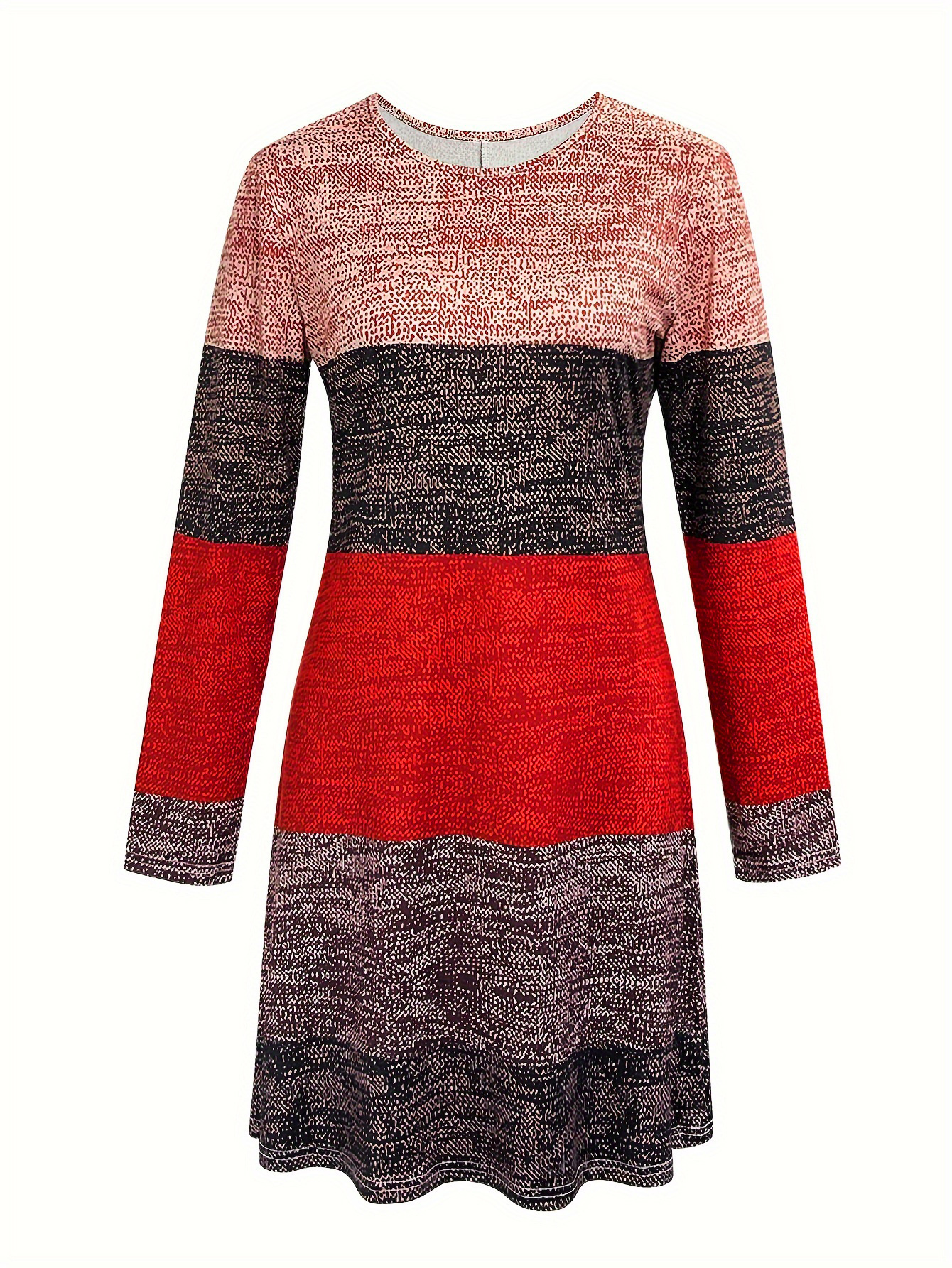 GXZ Women's Gradient Colorblock Dress – A Bold Statement in Comfort and Style