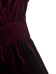 GXZ Women's Velvet Wrap Dress – Timeless Elegance in Burgundy