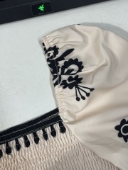 GXZ Women's Bohemian Embroidered Maxi Dress – Timeless Grace in Black & Cream