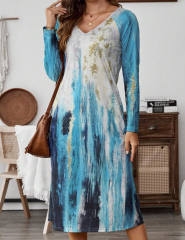 Embrace Elegance with GXZ’s Abstract Watercolor Dress