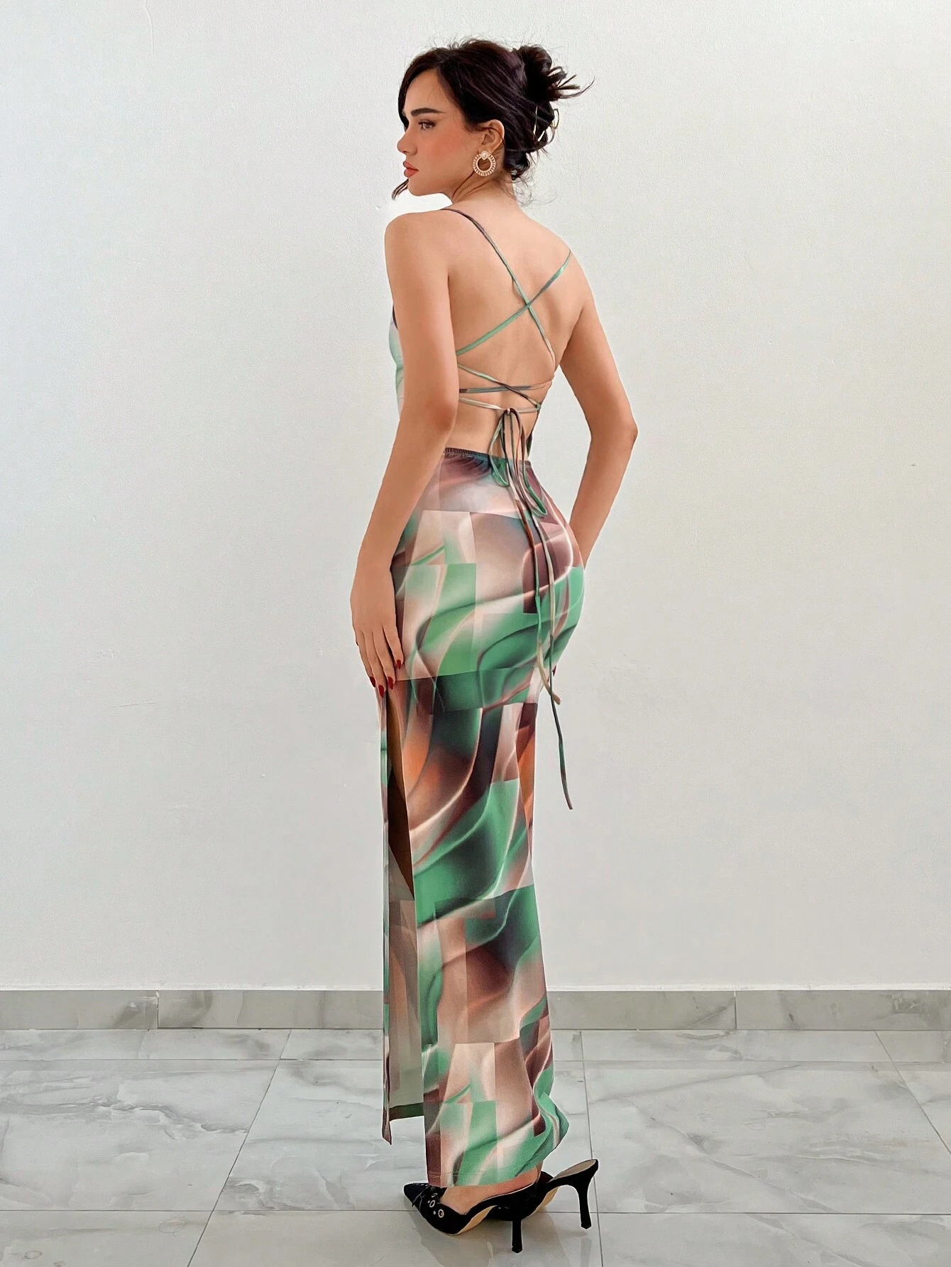 GXZ Abstract Printed Maxi Dress – Where Art Meets Fashion