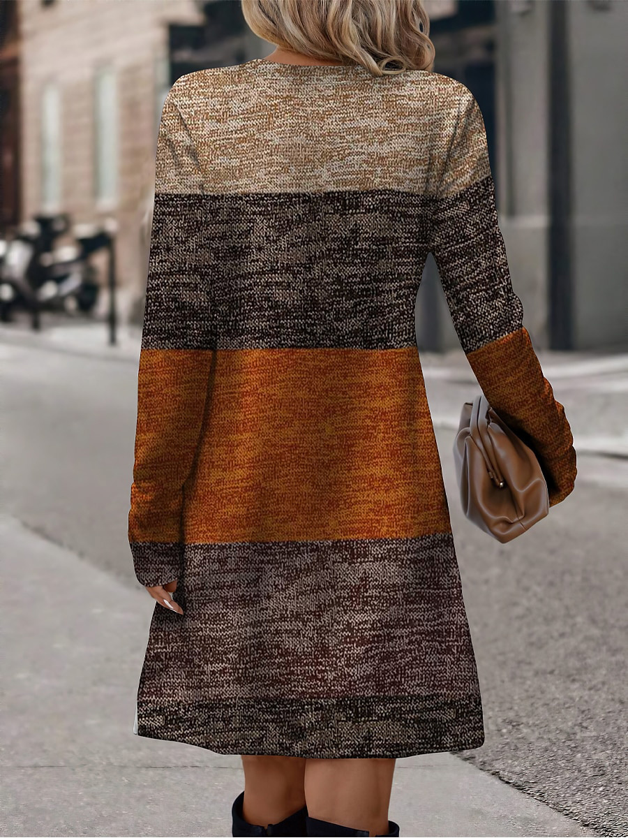 GXZ Women's Gradient Colorblock Dress – A Bold Statement in Comfort and Style