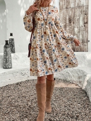 Bohemian Chic: GXZ Floral Smock Dress