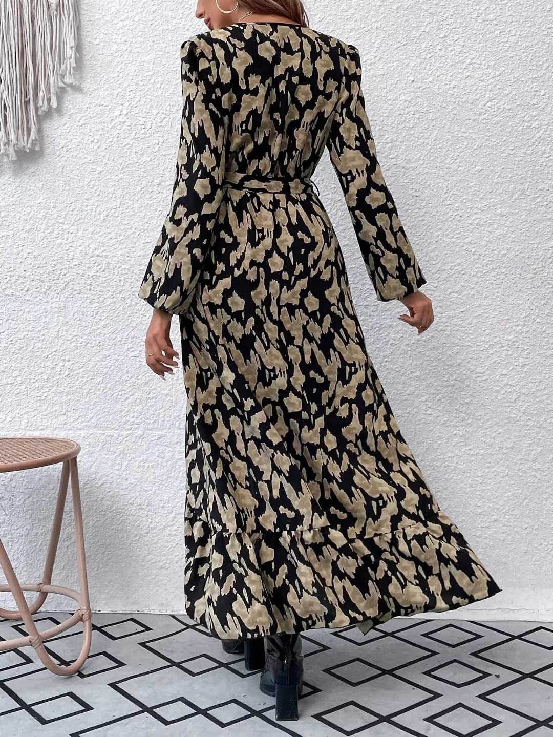Unleash Your Wild Side: GXZ Leopard Wrap Maxi Dress