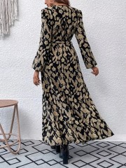 Unleash Your Wild Side: GXZ Leopard Wrap Maxi Dress