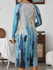 Embrace Elegance with GXZ’s Abstract Watercolor Dress