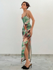 GXZ Abstract Printed Maxi Dress – Where Art Meets Fashion