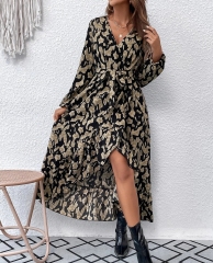 Unleash Your Wild Side: GXZ Leopard Wrap Maxi Dress