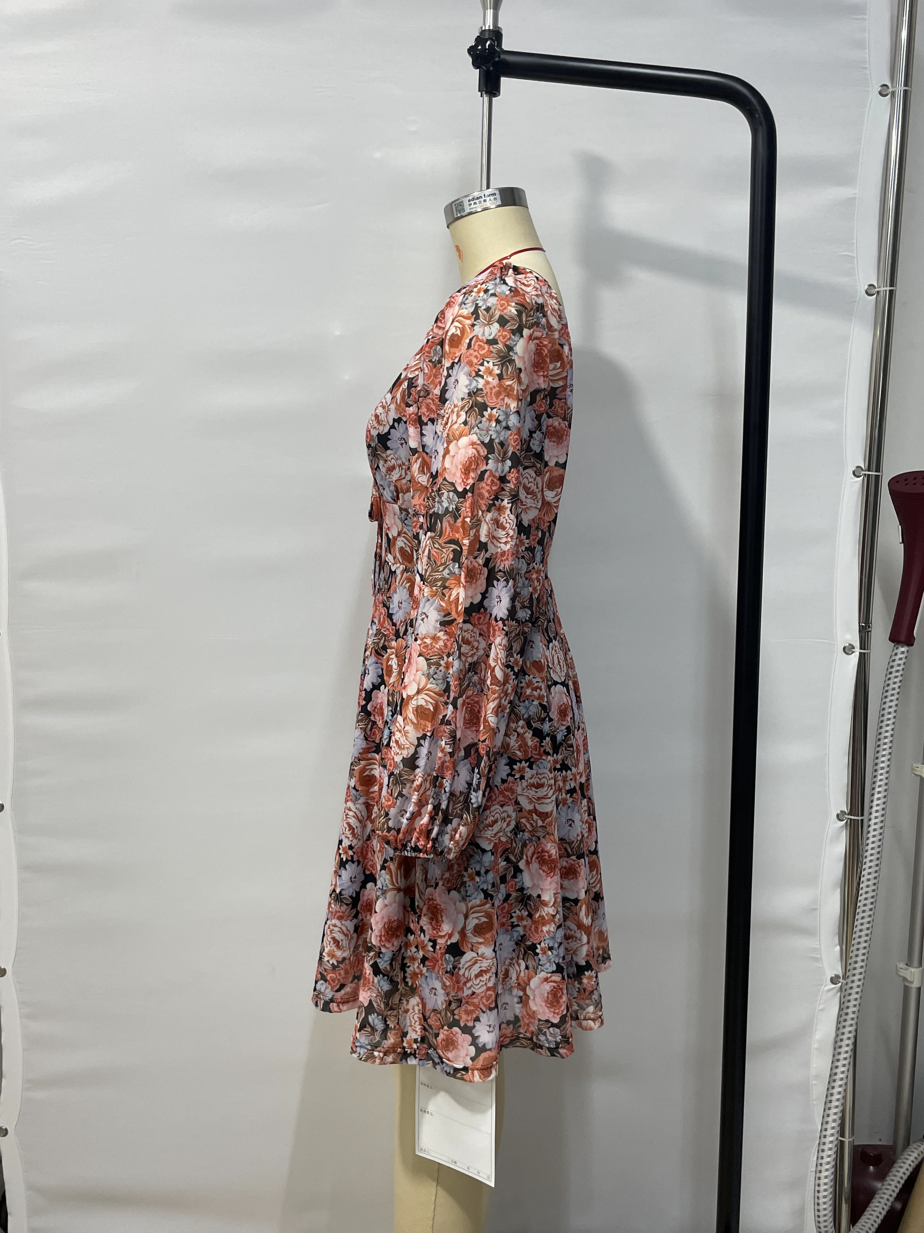 Embrace Romantic Elegance: GXZ Floral Puff Sleeve Chiffon Dress