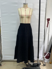 GXZ Women's Black Tiered Maxi Skirt – Effortlessly Elegant and Versatile