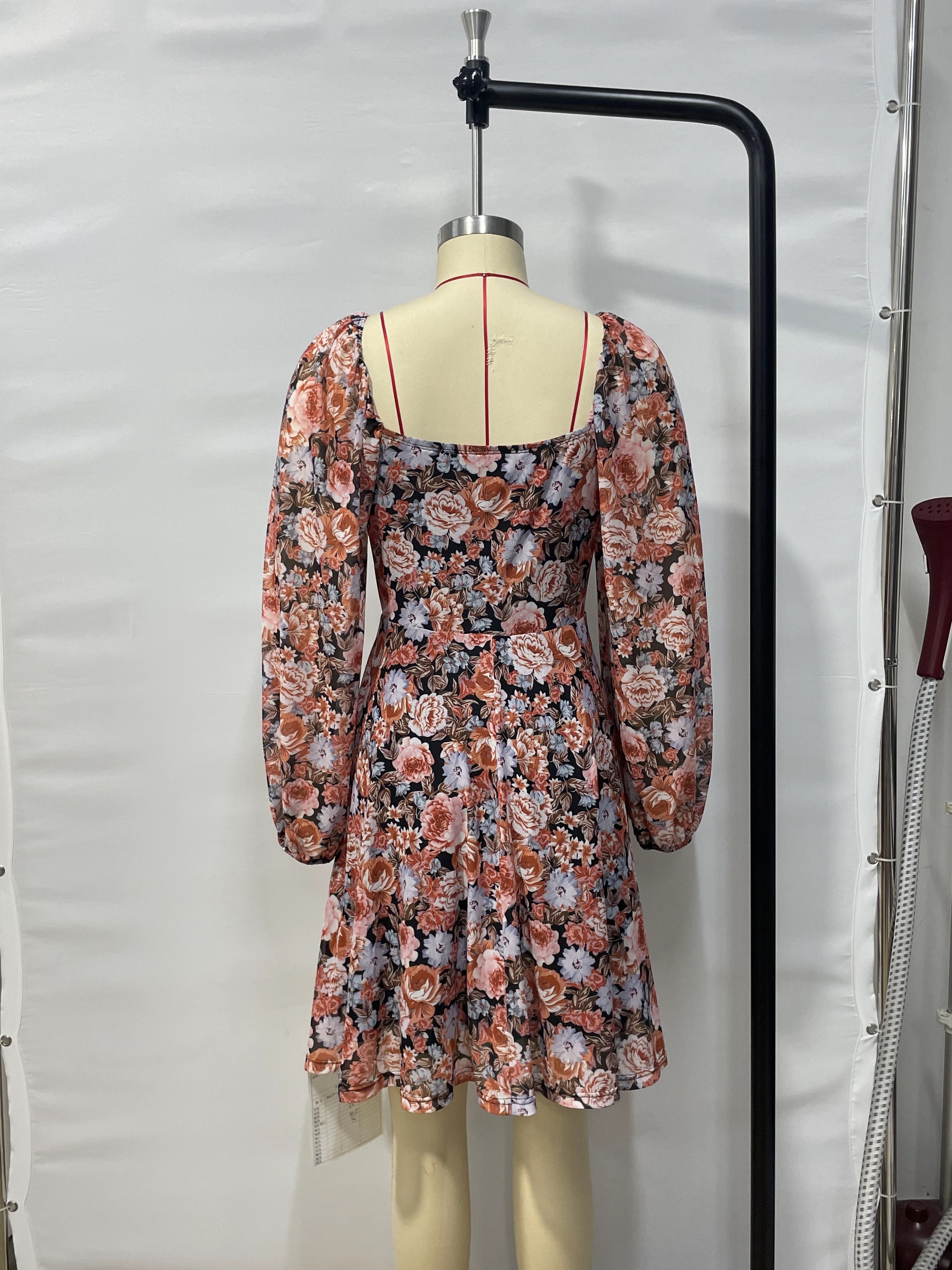 Embrace Romantic Elegance: GXZ Floral Puff Sleeve Chiffon Dress