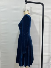 Radiate Elegance: GXZ Long Sleeve Velvet Evening Dress