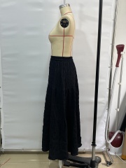 GXZ Women's Black Tiered Maxi Skirt – Effortlessly Elegant and Versatile