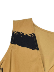 GXZ Women's Sleeveless Wrap Midi Dress with Artistic Print