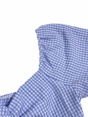 GXZ Women's Gingham Puff Sleeve Mini Dress