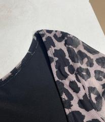 GXZ Women's Sheer Long Sleeve Leopard Print Mini Dress