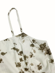 GXZ Floral Spaghetti Strap Midi Dress