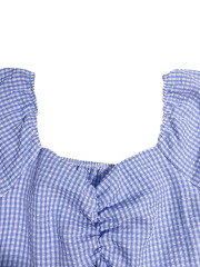 GXZ Women's Gingham Puff Sleeve Mini Dress