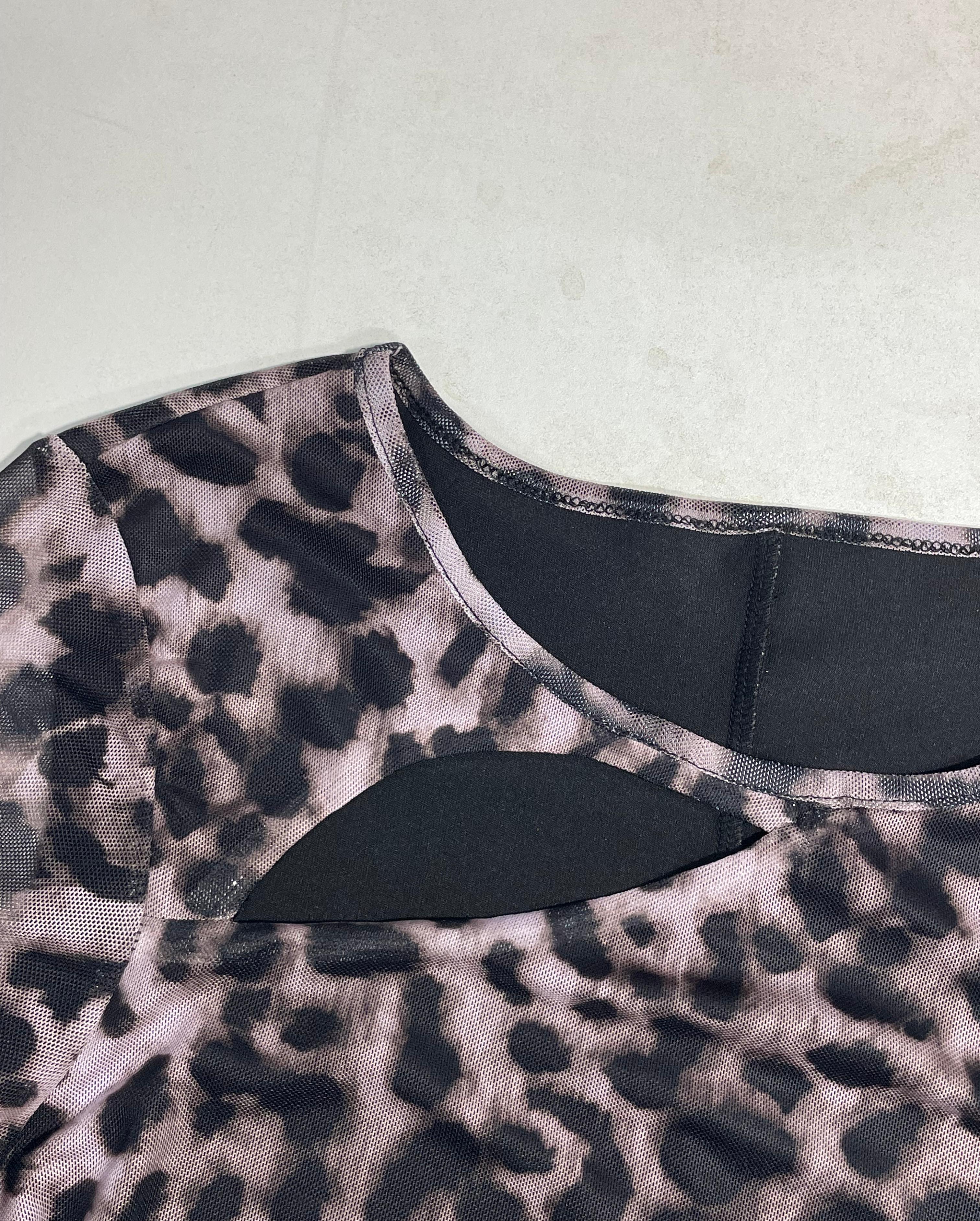 GXZ Leopard Print Bodycon Maxi Dress