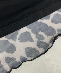 GXZ Women's Sheer Long Sleeve Leopard Print Mini Dress