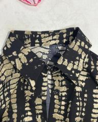 GXZ Patterned Maxi Dress with Collared Neck