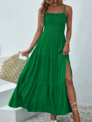 GXZ Women's Spaghetti Strap Green Maxi Dress