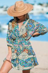 GXZ Women's Boho Print Beach Dress