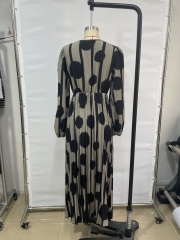 GXZ Black and Gold Polka Dot Stripe Dress