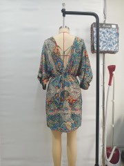 GXZ Women's Boho Print Beach Dress