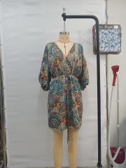 GXZ Women's Boho Print Beach Dress