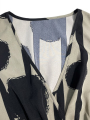 GXZ Black and Gold Polka Dot Stripe Dress