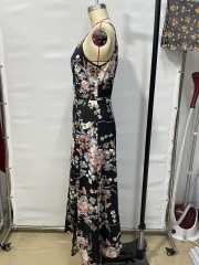 GXZ Women's Floral Halter Maxi Dress