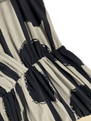 GXZ Black and Gold Polka Dot Stripe Dress