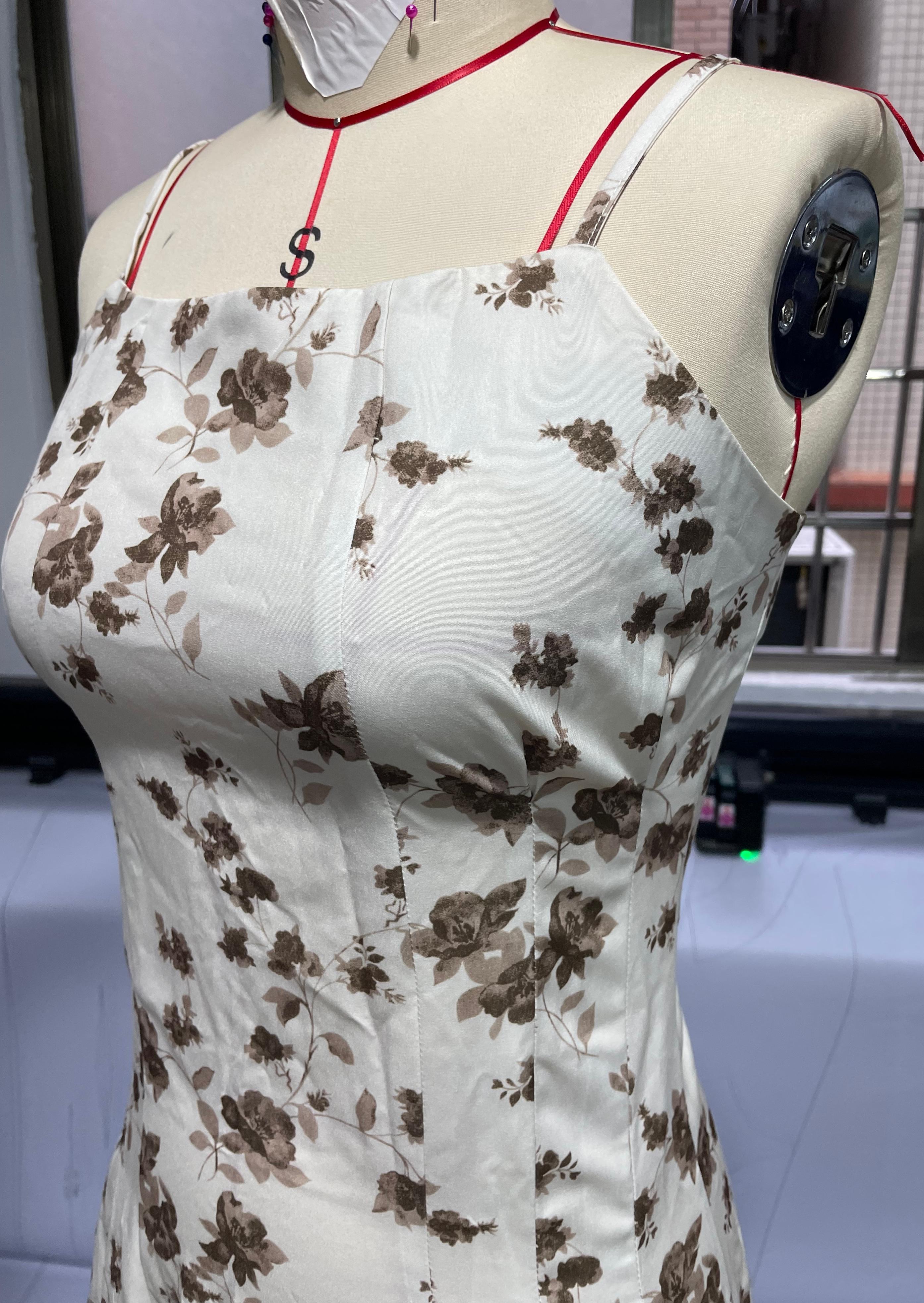 GXZ Floral Spaghetti Strap Midi Dress
