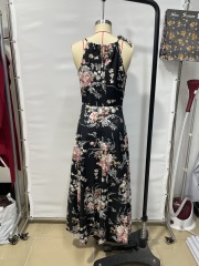 GXZ Women's Floral Halter Maxi Dress