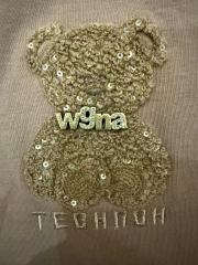 GXZ Women's Brown Teddy Sequin T-Shirt | Trendy Casual Wear for Women