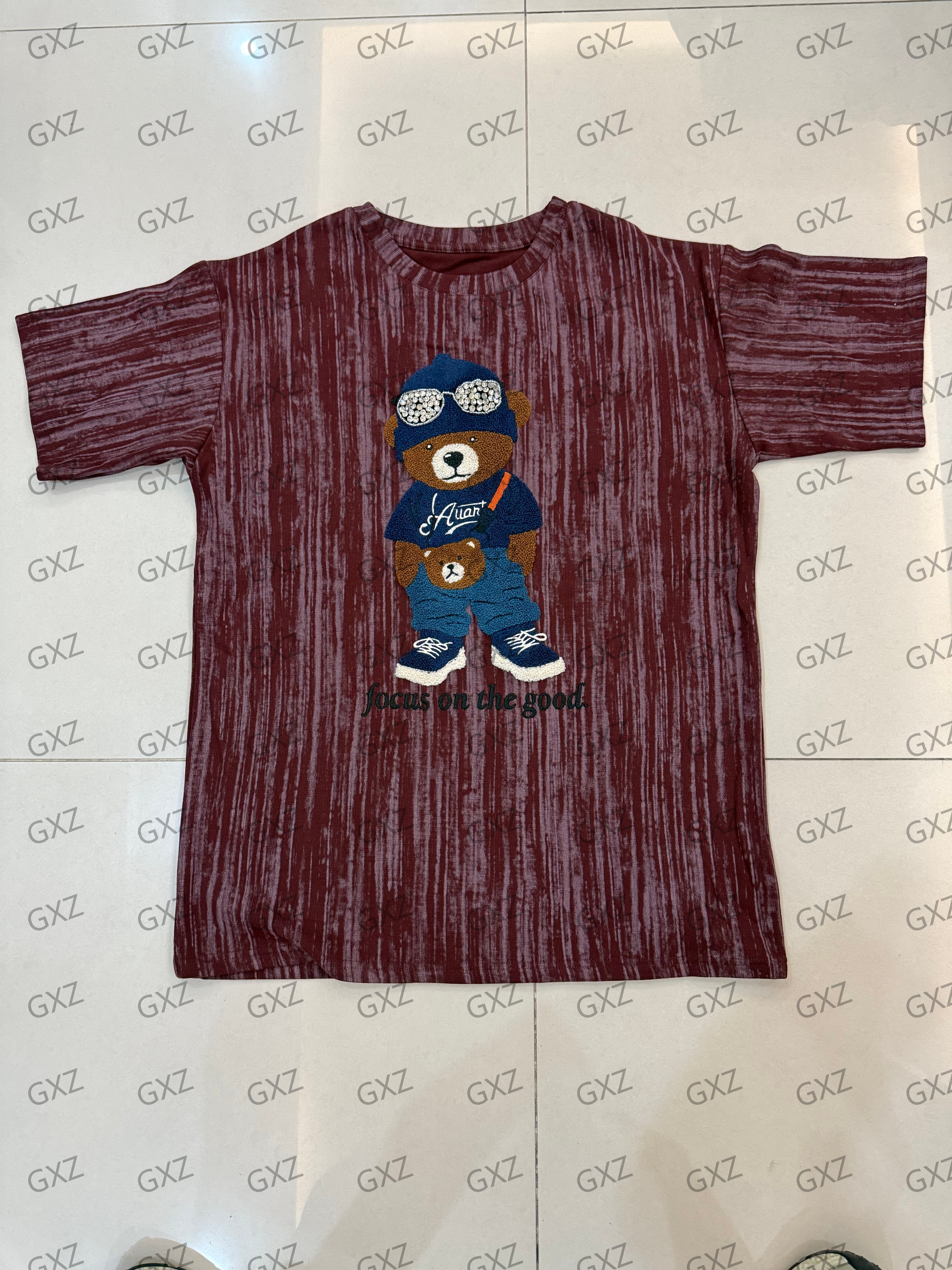 GXZ Men's Graphic Bear T-Shirt | Premium Cotton Casual Tee