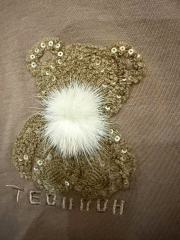 GXZ Women's Brown Teddy Sequin T-Shirt | Trendy Casual Wear for Women