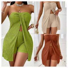 GXZ Women's Strapless Two-Piece Set | Stylish Summer Outfit