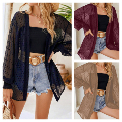 GXZ Women's Sheer Polka Dot Kimono | Lightweight Summer Cover-Up