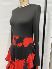 GXZ Women's Long Sleeve Floral Maxi Dress | Elegant Evening Wear