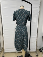 GXZ Women's Floral Wrap Midi Dress | Elegant Casual Summer Dress