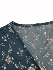 GXZ Women's Floral Wrap Midi Dress | Elegant Casual Summer Dress