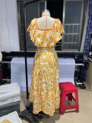 GXZ Women's Off-Shoulder Bohemian Maxi Dress | Summer Beach Style