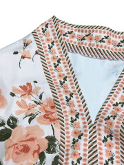 GXZ Women's Floral Boho Mini Dress | Long Sleeve Casual Chic